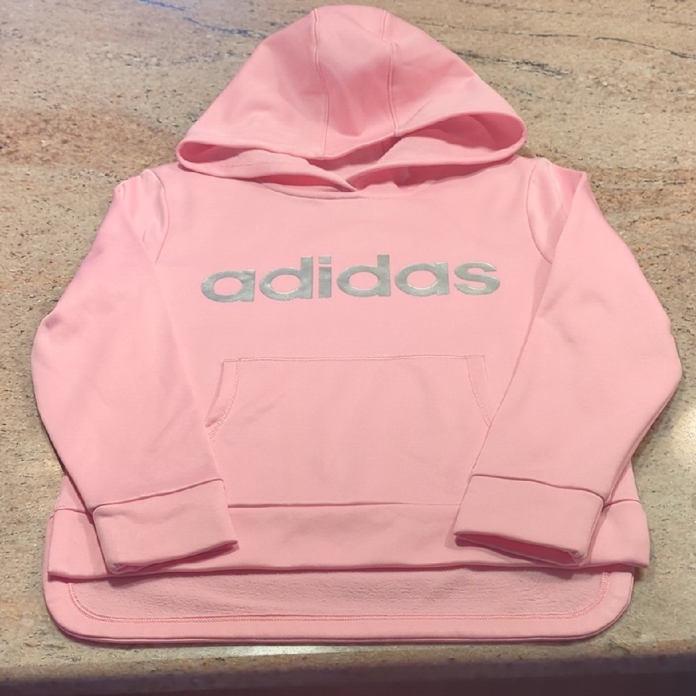 LIKE NEW Adidas Kids Pink Hoodie 10/12